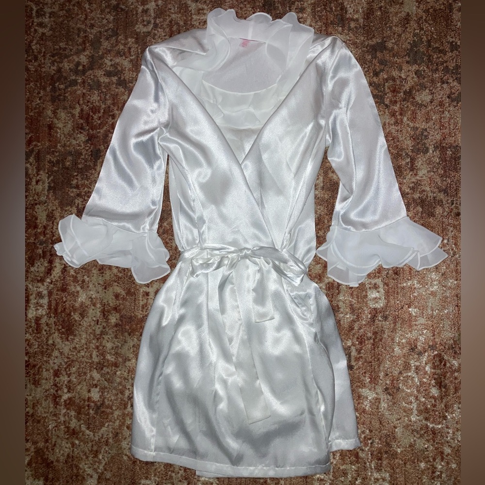 White Ruffled Robe & Slip Set - Picture 2 of 8